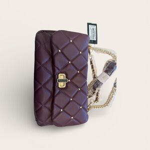 Badgley Mischka Plum Quilted Crossbody Bag